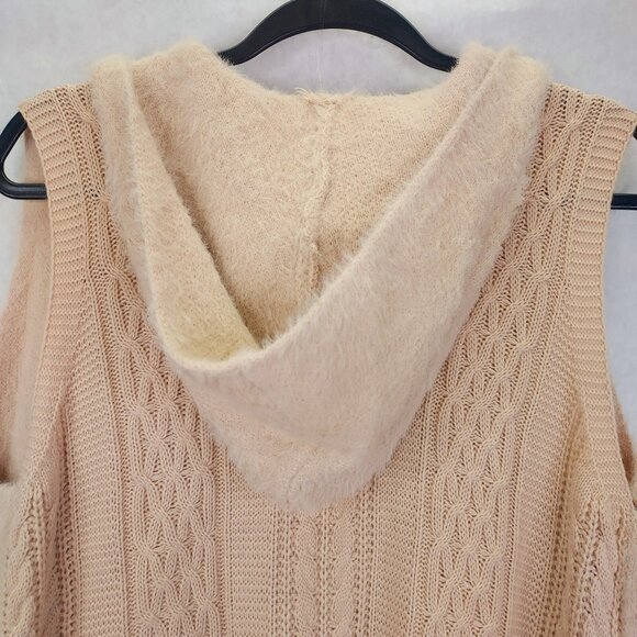 Oliver by Escio Duster Cardigan Vest XL Sleeveless Knit Pockets Hood Blush Pink - Picture 8 of 14